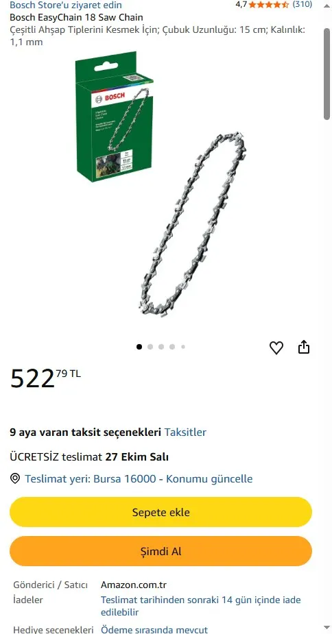Bosch EasyChain 18 Saw Chain