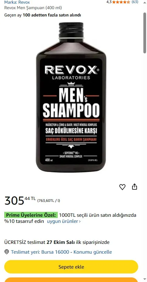Revox Men Şampuan (400 ml)