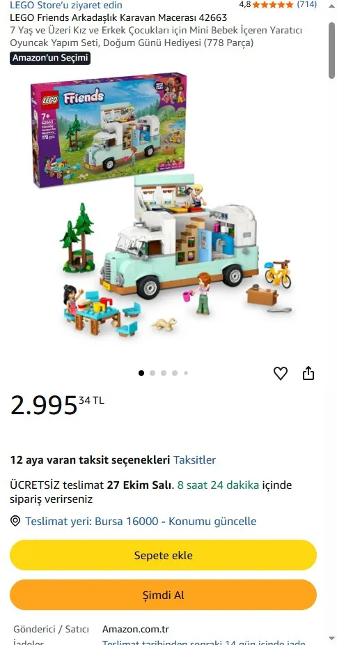 LEGO Friends Arkadaşlık Karavan Macerası 42663