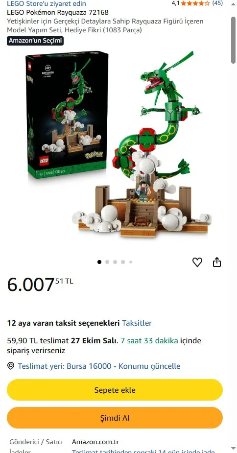 LEGO Pokémon Rayquaza 72168