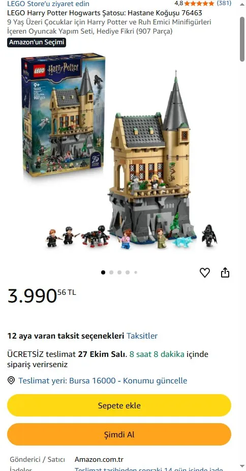 LEGO Harry Potter Hogwarts Şatosu: Hastane Koğuşu 76463