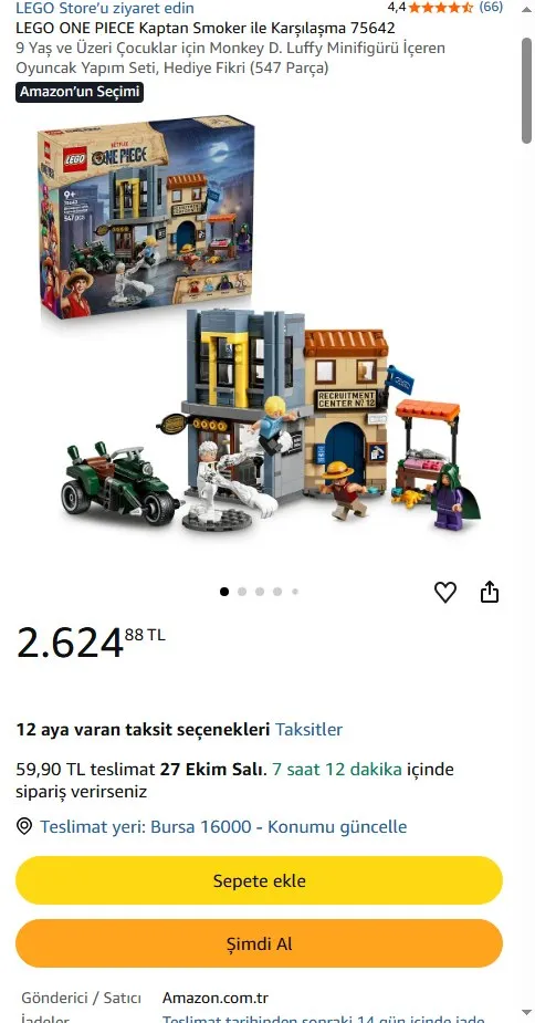 LEGO ONE PIECE Kaptan Smoker ile Karşılaşma 75642