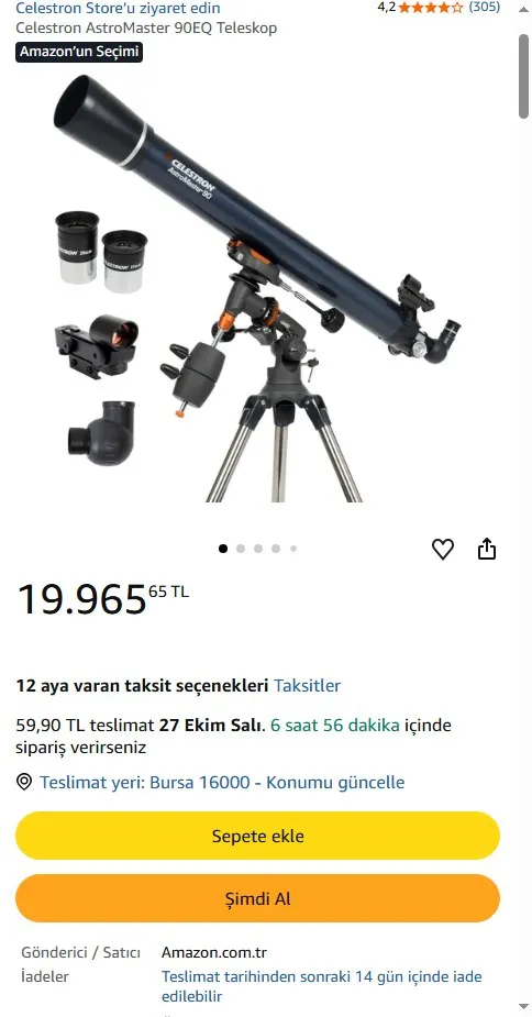 Celestron AstroMaster 90EQ Teleskop