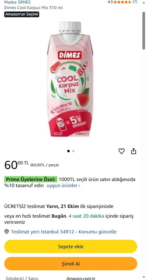 Dimes Cool Karpuz Mix 310 ml