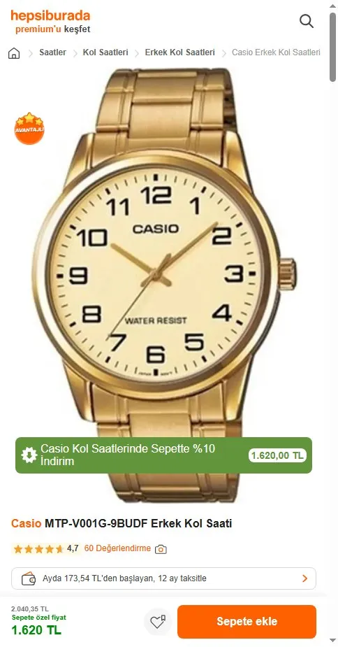 Casio MTP-V001G-9BUDF Erkek Kol Saati