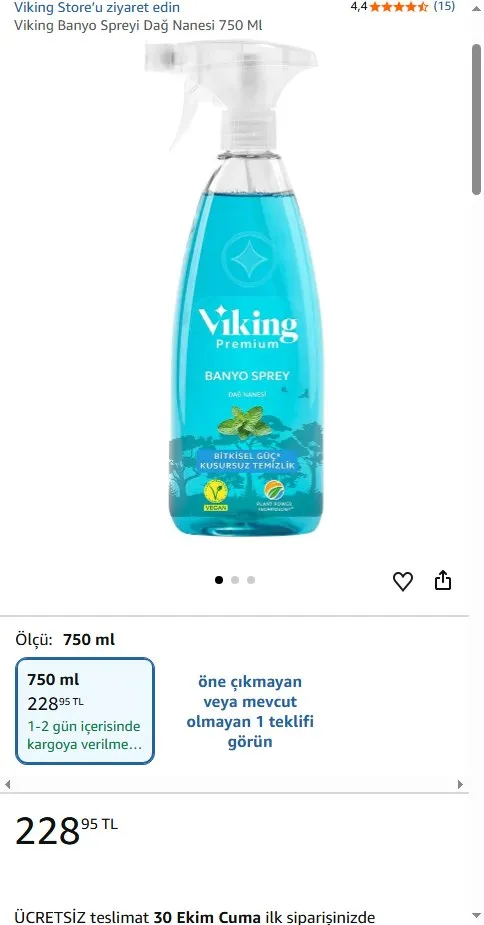 Viking Banyo Spreyi Dağ Nanesi 750 Ml