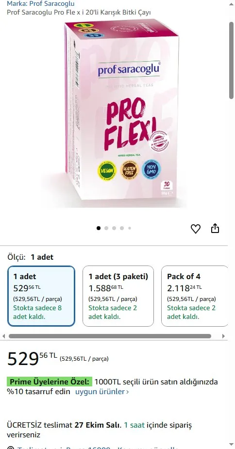 Prof Saracoglu Pro Fle x i 20'li Karışık Bitki Çayı