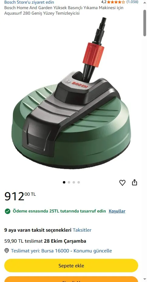 Bosch Home And Garden Yüksek Basınçlı Yıkama Makinesi için Aquasurf 280 Geniş Yüzey Temizleyicisi