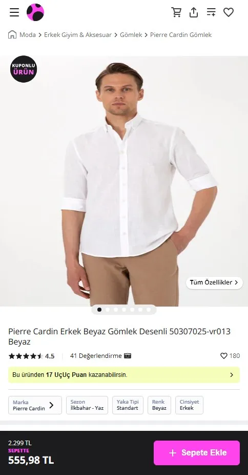 Pierre Cardin Erkek Beyaz Gömlek Desenli 50307025-vr013 Beyaz