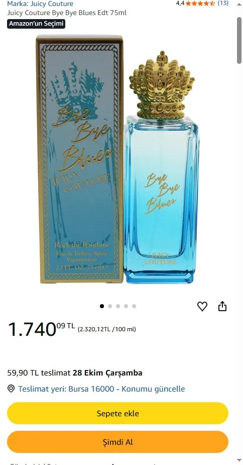 Juicy Couture Bye Bye Blues Edt 75ml