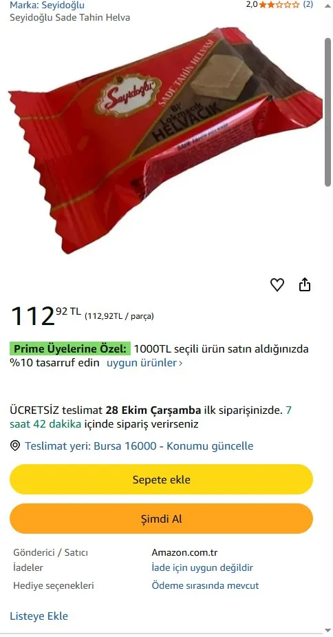 Seyidoğlu Sade Tahin Helva