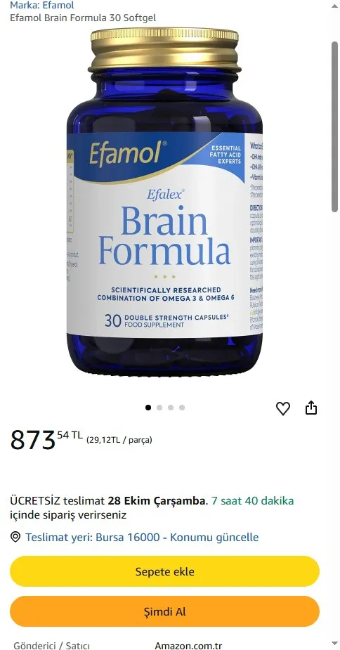 Efamol Brain Formula 30 Softgel