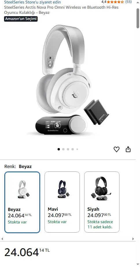 SteelSeries Arctis Nova Pro Omni Wireless ve Bluetooth Hi-Res Oyuncu Kulaklığı - Beyaz