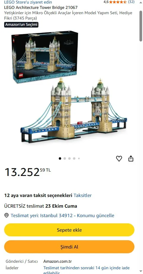 LEGO Architecture Tower Bridge 21067