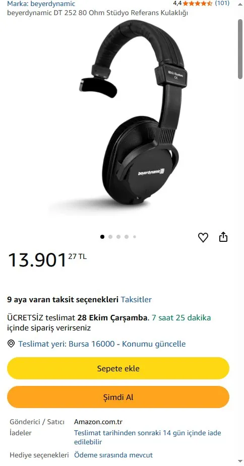 beyerdynamic DT 252 80 Ohm Stüdyo Referans Kulaklığı