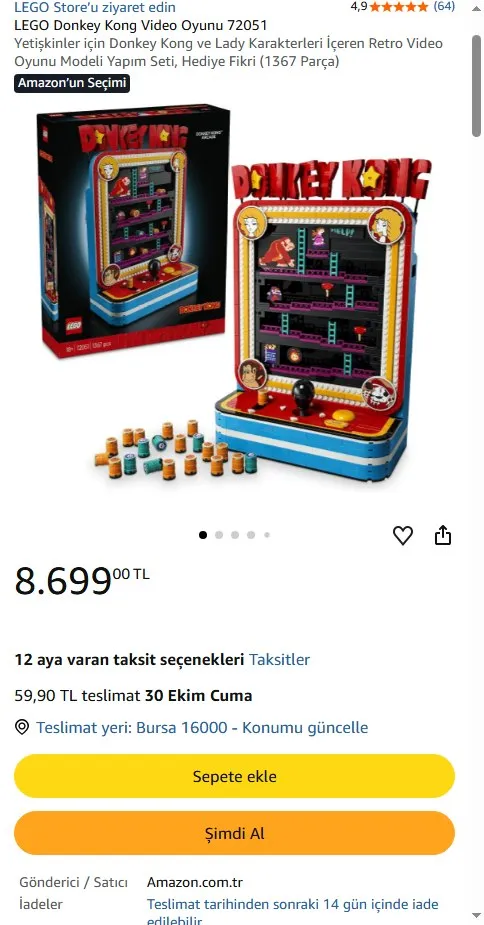 LEGO Donkey Kong Video Oyunu 72051