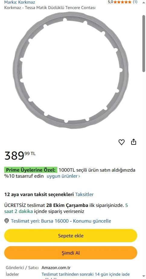 Korkmaz - Tessa Matik Düdüklü Tencere Contası