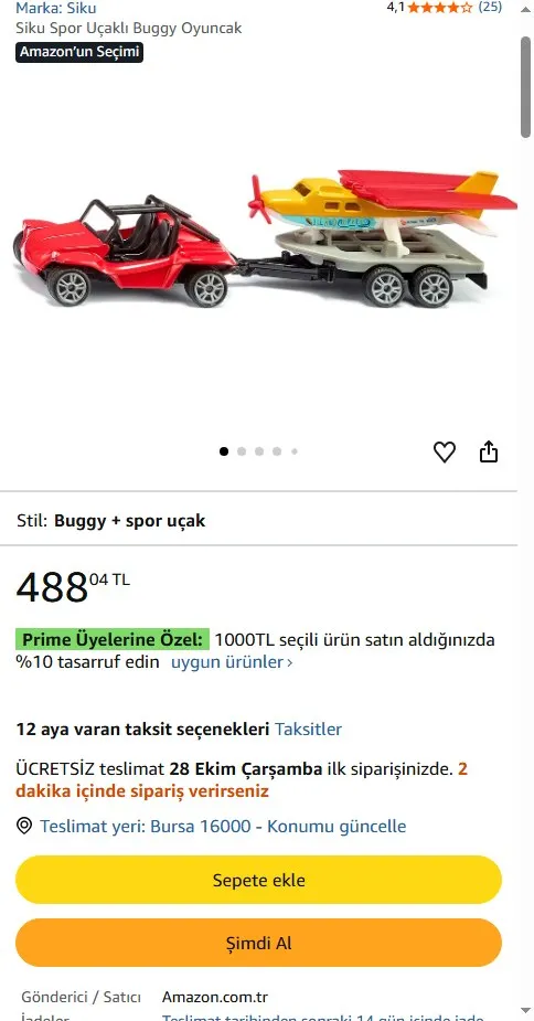 Siku Spor Uçaklı Buggy Oyuncak