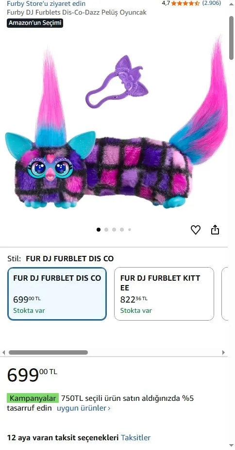 Furby DJ Furblets Dis-Co-Dazz Pelüş Oyuncak