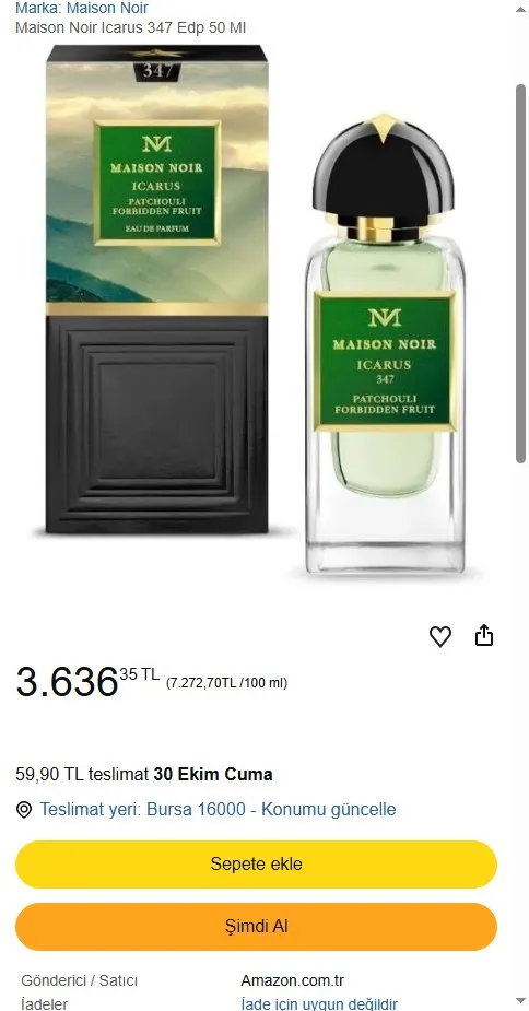 Maison Noir Icarus 347 Edp 50 Ml