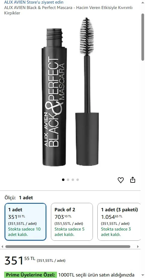 ALIX AVIEN Black & Perfect Mascara - Hacim Veren Etkisiyle Kıvrımlı Kirpikler