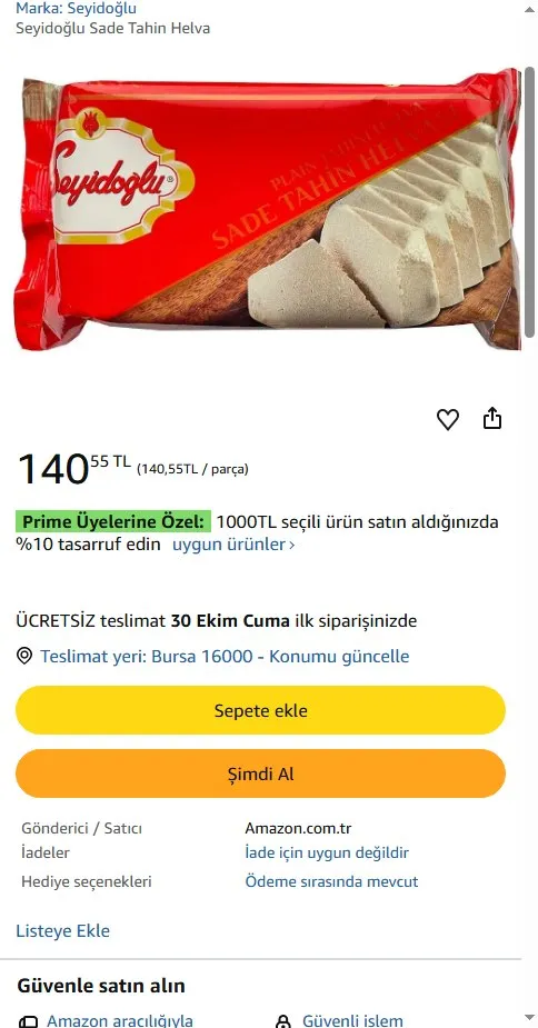 Seyidoğlu Sade Tahin Helva