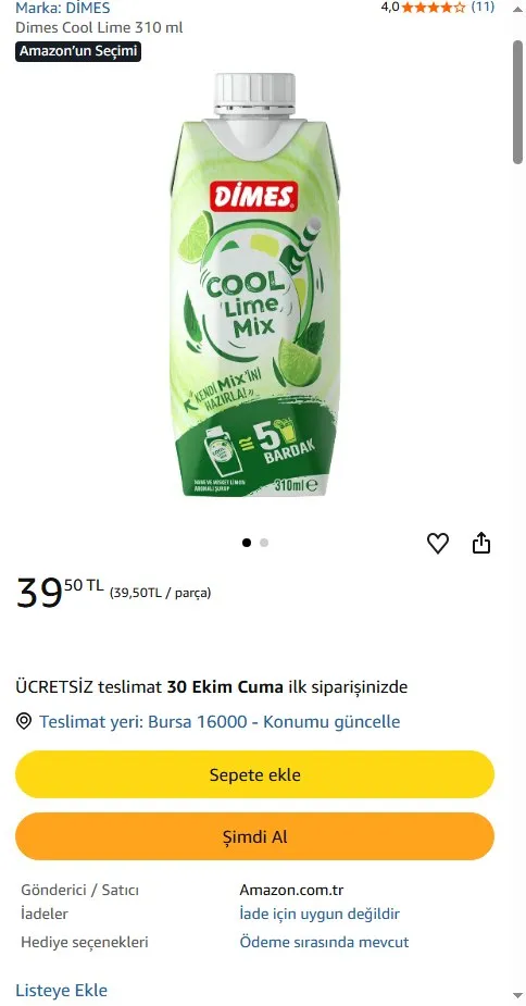 Dimes Cool Lime 310 ml