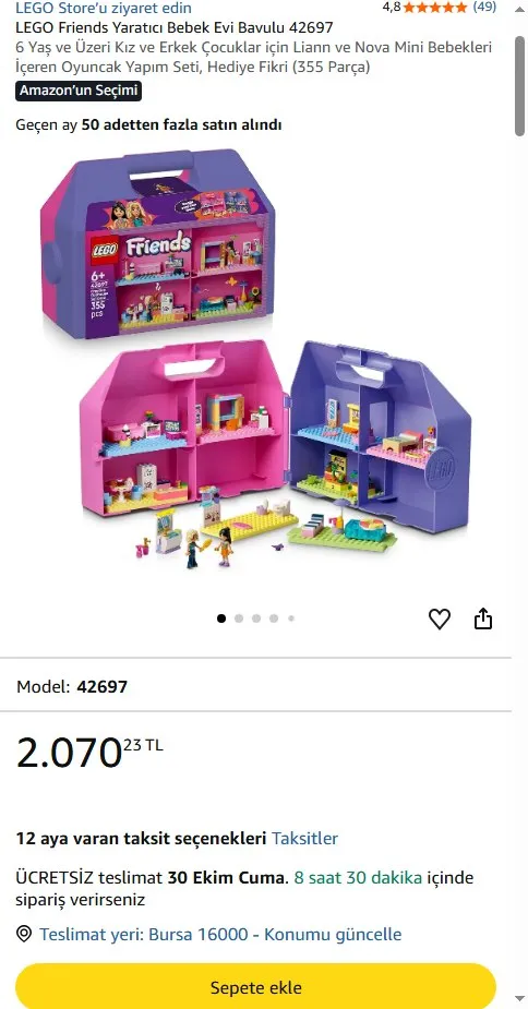 LEGO Friends Yaratıcı Bebek Evi Bavulu 42697