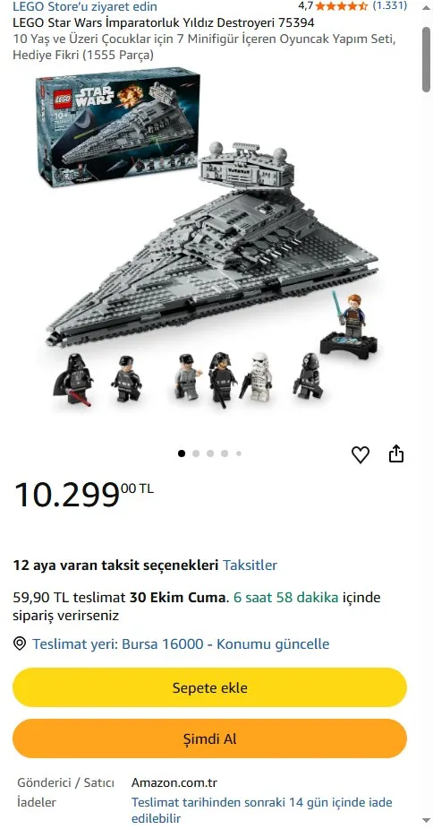LEGO Star Wars İmparatorluk Yıldız Destroyeri 75394