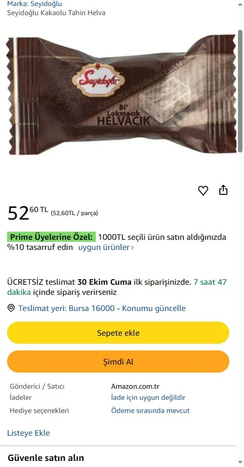 Seyidoğlu Kakaolu Tahin Helva