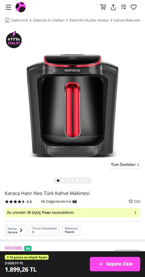 Karaca Hatır Neo Türk Kahve Makinesi
