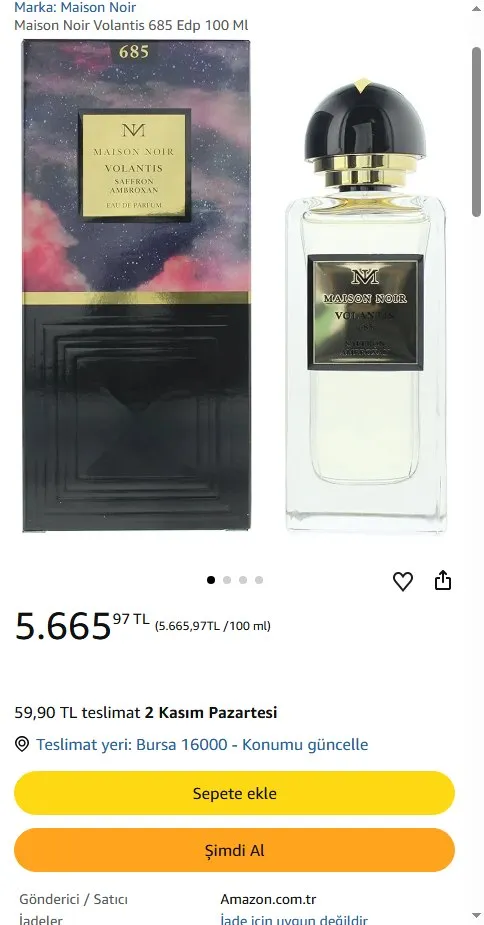 Maison Noir Volantis 685 Edp 100 Ml