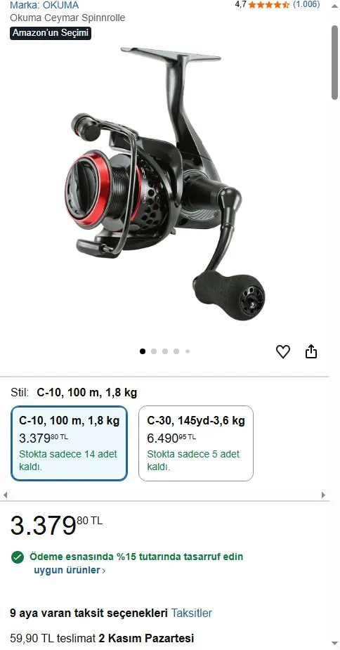 Okuma Ceymar Spinnrolle