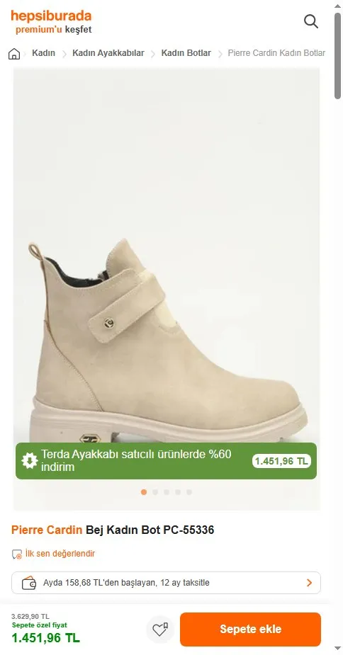 Pierre Cardin Bej Kadın Bot PC-55336