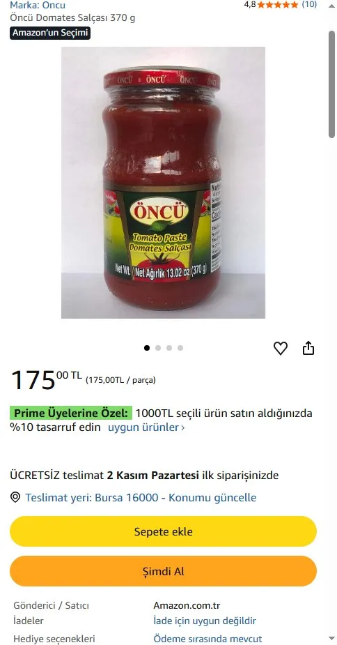 Öncü Domates Salçası 370 g