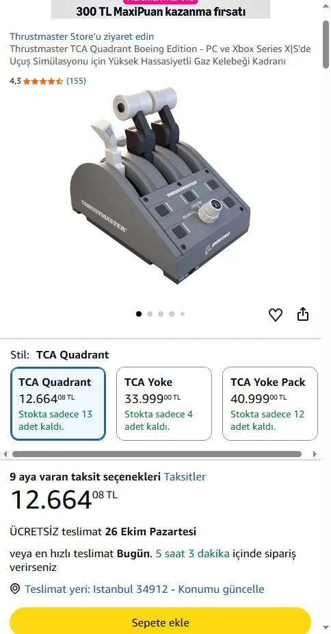 Thrustmaster TCA Quadrant Boeing Edition - PC ve Xbox Series X|S'de Uçuş Simülasyonu için Yüksek Hassasiyetli Gaz Kelebeği Kadranı