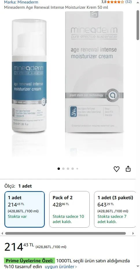 Mineaderm Age Renewal Intense Moisturizer Krem 50 ml