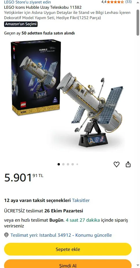 LEGO Icons Hubble Uzay Teleskobu 11382