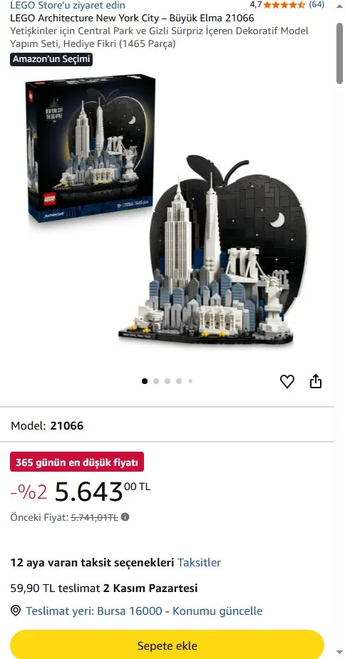 LEGO Architecture New York City – Büyük Elma 21066
