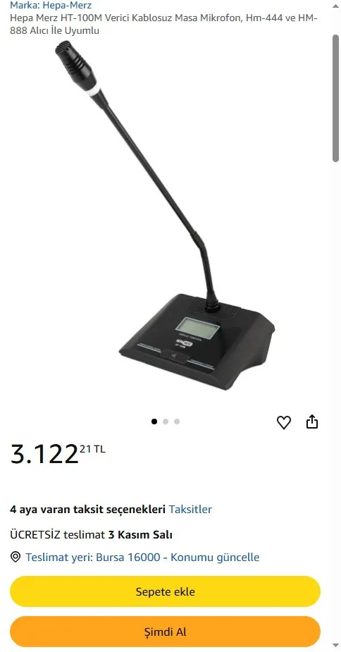 Hepa Merz HT-100M Verici Kablosuz Masa Mikrofon, Hm-444 ve HM-888 Alıcı İle Uyumlu