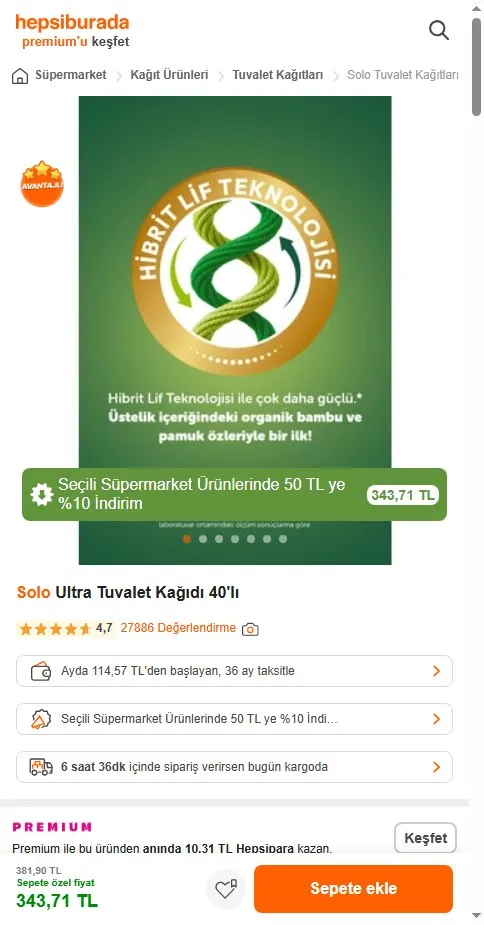 Solo Ultra Tuvalet Kağıdı 40'lı