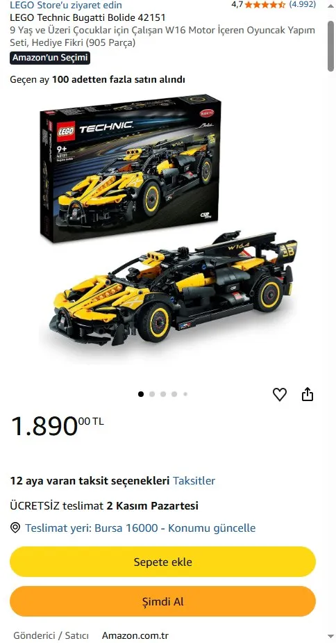 LEGO Technic Bugatti Bolide 42151