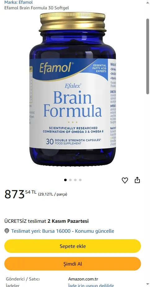 Efamol Brain Formula 30 Softgel