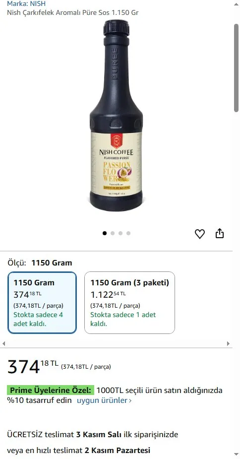 Nish Çarkıfelek Aromalı Püre Sos 1.150 Gr