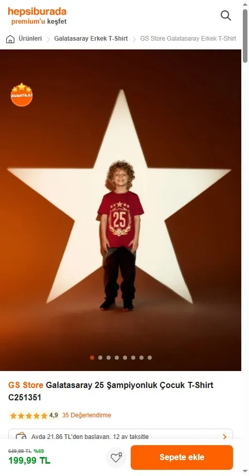 GS Store Galatasaray 25 Şampiyonluk Çocuk T-Shirt C251351