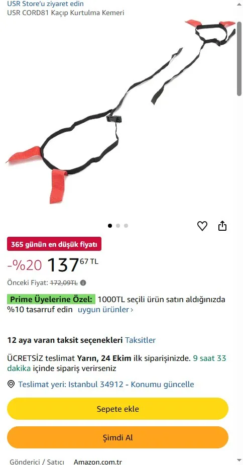 USR CORD81 Kaçıp Kurtulma Kemeri