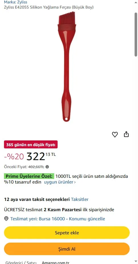 Zyliss E42055 Silikon Yağlama Fırçası (Büyük Boy)