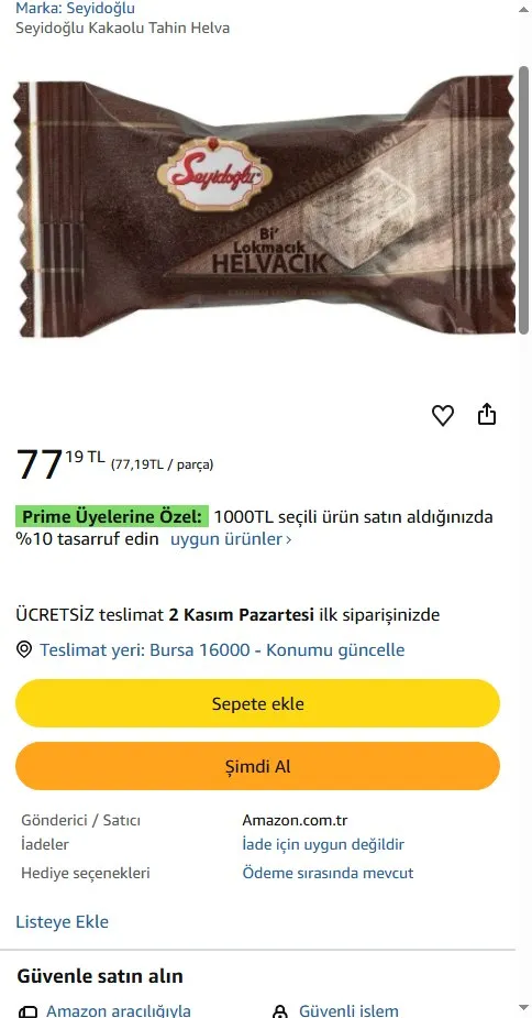 Seyidoğlu Kakaolu Tahin Helva
