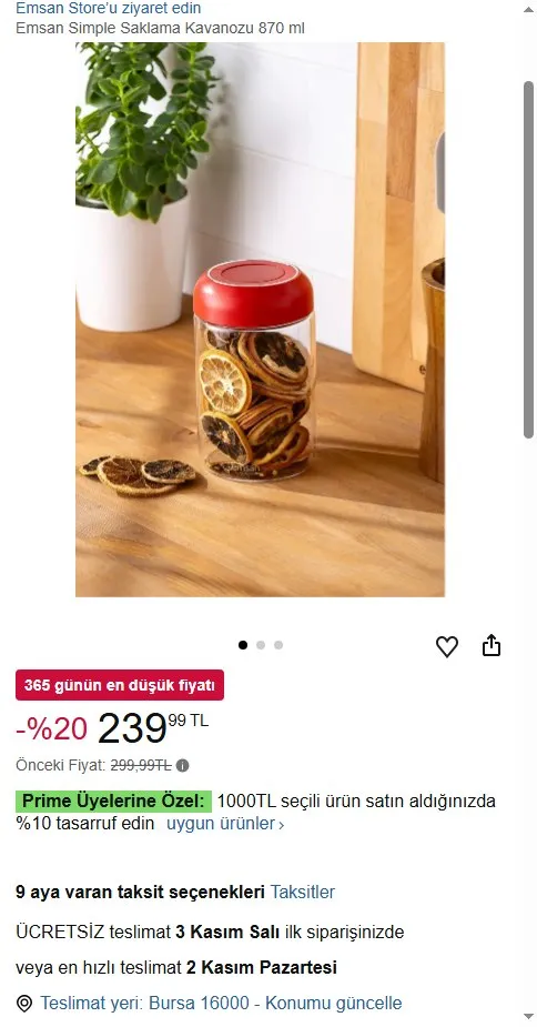 Emsan Simple Saklama Kavanozu 870 ml