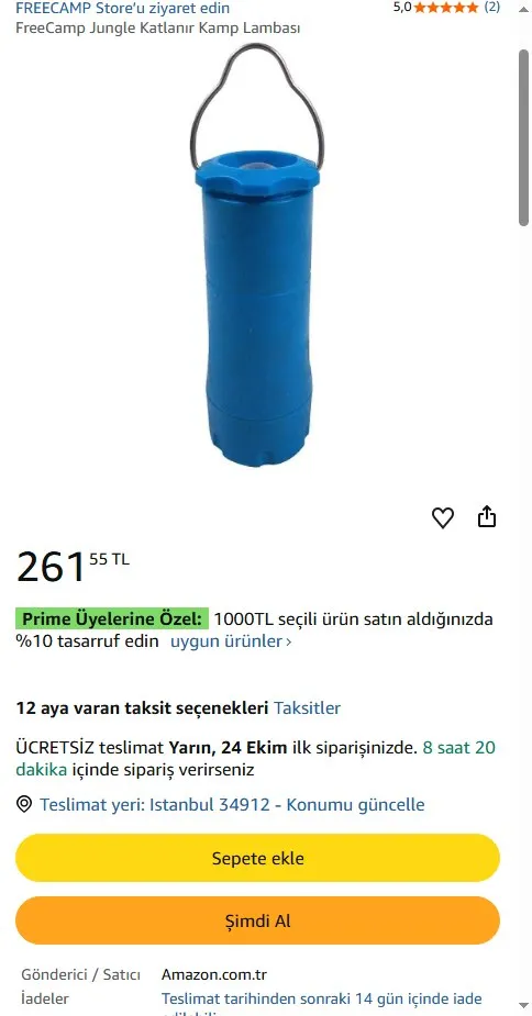 FreeCamp Jungle Katlanır Kamp Lambası